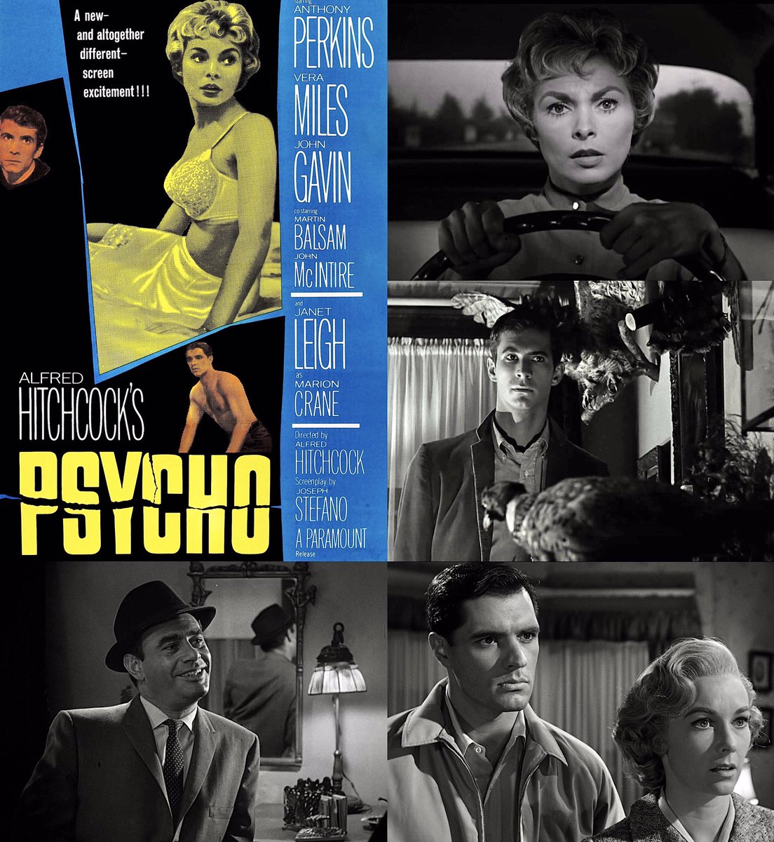 “PSYCHO” (1960) dir. Alfred Hitchcock

#AnthonyPerkins
#JanetLeigh
#MartinBalsam
#VeraMiles
#JohnGavin 

🎬#FilmTwitter🎥