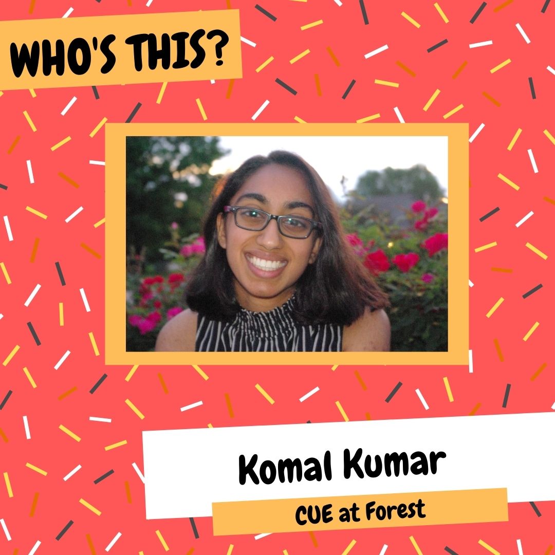 Komal Kumar in <a href="/IUGoTrees/">Forest Residence Ctr</a> (Forest)
🔖Biochemistry +Political Science/Econ
On the CUE Program: "Allows me to help people learn more about their identity, so they can freely express them, in their community."

We're so grateful to have Komal on our stage!