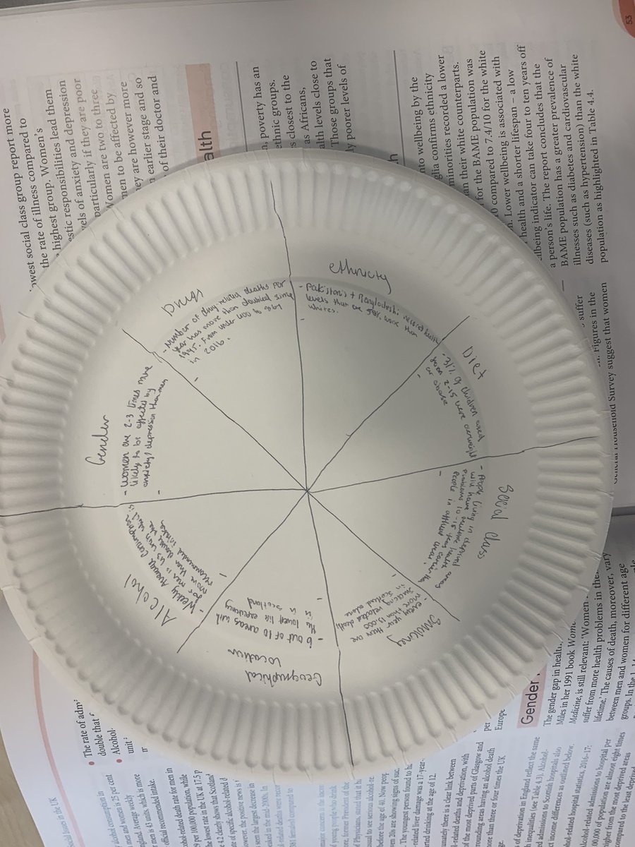 Higher Modern Studies pupils were using paper plates to visualise their essay plan. They identified their key factors and gathered knowledge and analysis points they will want to use from their class notes/google classroom and textbook. <a href="/StModansSocial/">StMSocial</a>