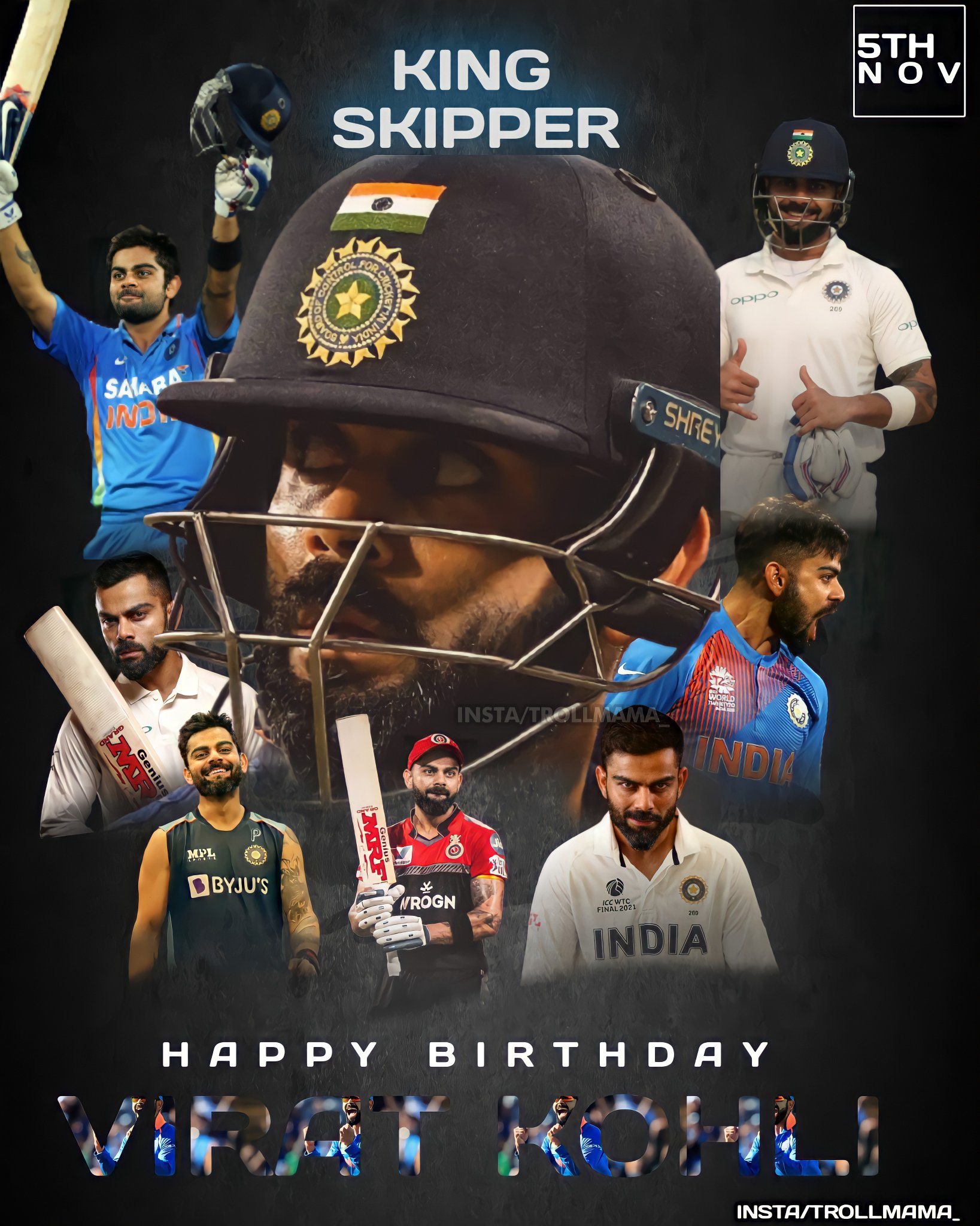 Advance Happy Birthday Virat Kohli  Cdp from side    