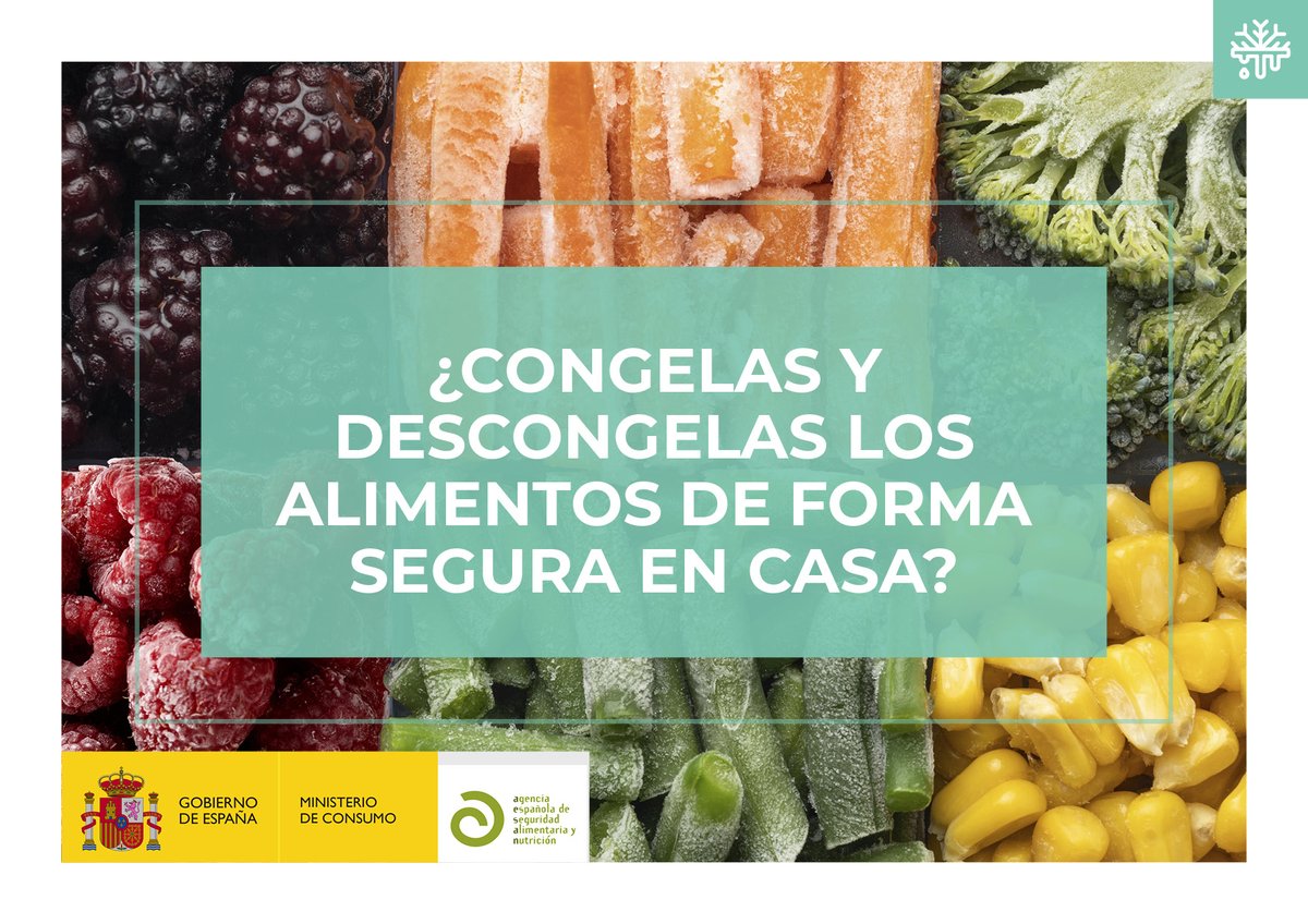 AESAN_gob_es's tweet photo. 🆕 ¿CONGELAS y DESCONGELAS los alimentos de forma segura en casa?❄️

Congelar y descongelar correctamente los alimentos permite alargar su vida útil garantizando la seguridad alimentaria, la calidad nutricional y evitando el desperdicio.

📌 Consúltalo en: https://t.co/PorlHmWjzN https://t.co/UkKblYxRTW