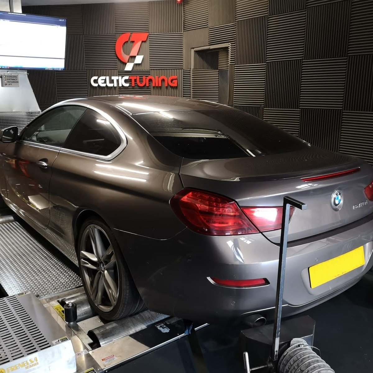 CelticTuning's tweet photo. More BMW’s through our Derby branch… this time a 640d with the N57D30T1 twin turbo 3.0D engine.  Tuned the engine and the gearbox.

Stock Dyno Power = 325bhp &amp; 502lbft
Stage 1 Tune = 385bhp &amp; 607lbft
Peak Gains +60bhp &amp; +105lbft

#640d #335d #435d #CelticTuning https://t.co/PCmC4sunvw