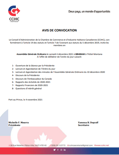 CCIHC1's tweet photo. #assemblegenerale #ccihc #AG2021 https://t.co/4RWy9V3lNK