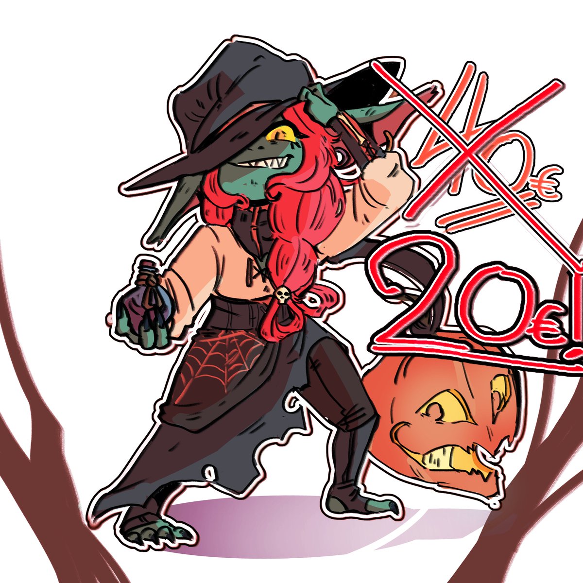 krighserren's tweet image. SALE!!!!! 50% OFF !!!! from 40eur to 20euro!! DND HALLOWEEN ADOPTABLE! This little goblin is ready for spooky adventures!! 
#dnd #dndadoptable #adoptable #adoptbot #dungeonsanddragons #dungeonsanddragonsadoptable #goblin #dndgoblin #halloween #halloweenart #halloweenadoptable