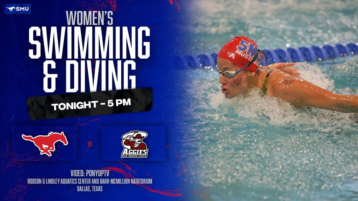 SMUSwimDiveW's tweet photo. Meet Day Info ๐
๐บ https://t.co/iDqj6LFklp
โฑ https://t.co/Pz0ZUh1aEE / Meet Mobile App
#PonyUp | #BeatNMState https://t.co/BjqTLeE0bp