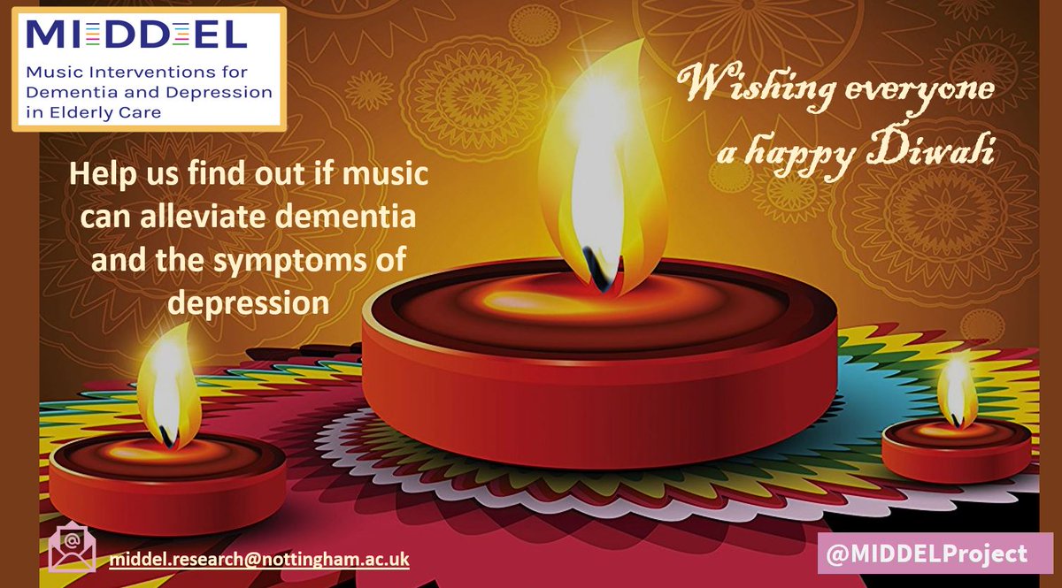 middelproject's tweet photo. Wishing everyone a happy #Diwali from #MIDDEL (#Musicintervention for #Dementia and #Depression in #Elderlycare) https://t.co/XMTrzomULj