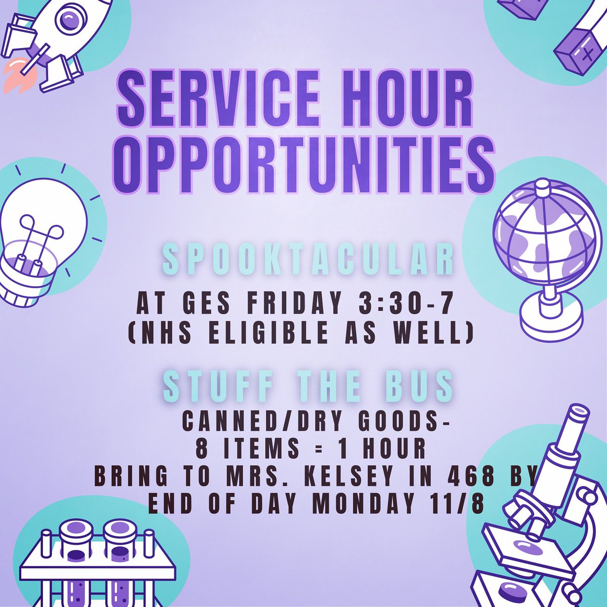 Hey Everyone! Check out Service Hour Opportunities for this week!