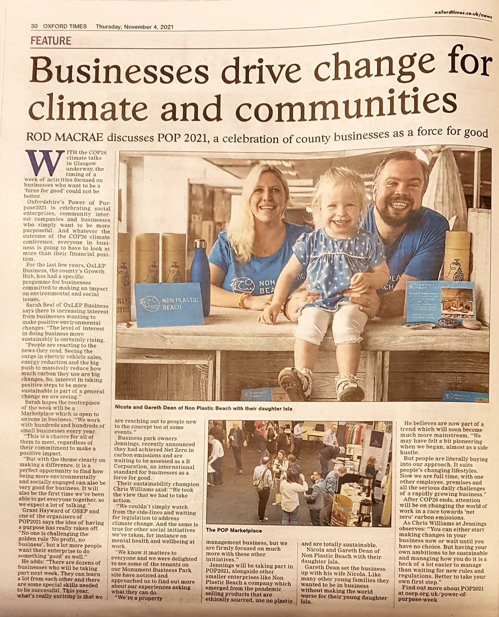 rodmacrae's tweet photo. My article on #POP2021 and businesses with purpose in @oxfordtimes today ahead of a week focusing on social and environmental impact. @OxLEPBusiness @BlooberryCreative @PositivelyMedia https://t.co/Zira7vyguG