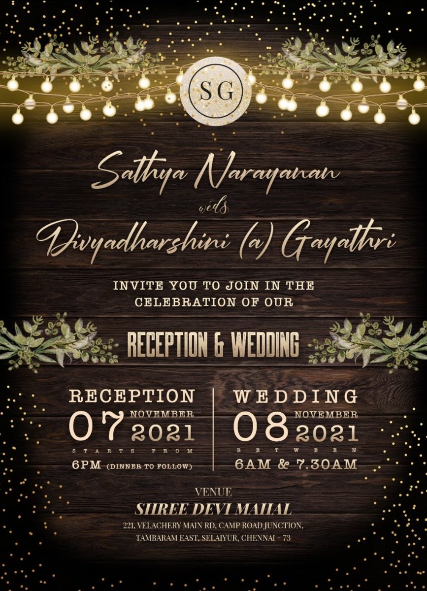 Hey guys, I cordially invite you to my YOUNGER SISTER's marriage on 8th Nov 2021 & Reception on 07th Nov 2021. Hope you can attend and shower your blessings. ❤️❤️❤️

maps.app.goo.gl/qPRVNV53QPvpAU…