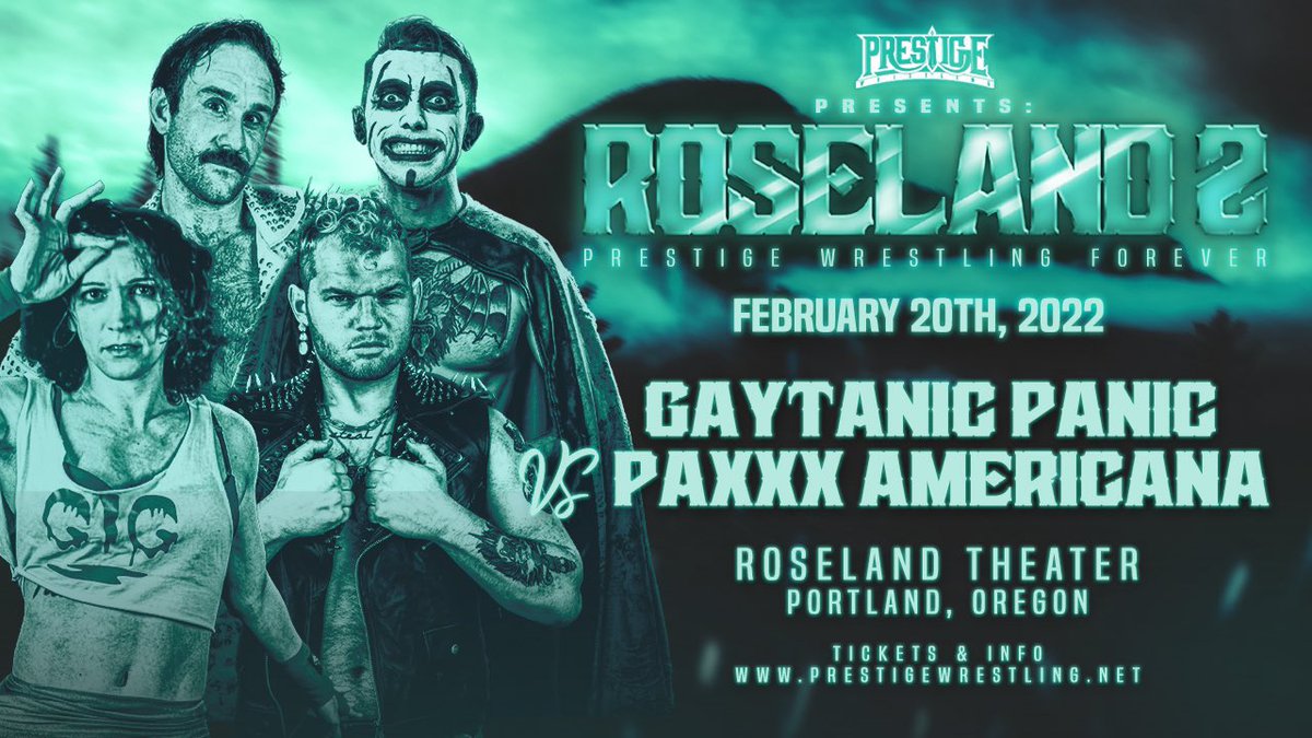 WrestlePrestige's tweet photo. PORTLAND, OREGON!

100 RETWEETS &amp; WE WILL ANNOUNCE ANOTHER MATCH FOR ROSELAND 2! 

❌ Malakai Black vs Davey Richards

❌ Gaytanic Panic vs PaXXX Americana

❌ ??? vs ???

Floor/stage seats sold out!

Limited balcony &amp; standing room seats left!

Tickets: https://t.co/923RtPzyNl https://t.co/IVKnrelwFU