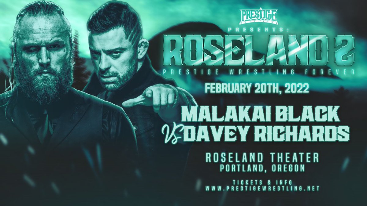 WrestlePrestige's tweet photo. PORTLAND, OREGON!

100 RETWEETS &amp; WE WILL ANNOUNCE ANOTHER MATCH FOR ROSELAND 2! 

❌ Malakai Black vs Davey Richards

❌ Gaytanic Panic vs PaXXX Americana

❌ ??? vs ???

Floor/stage seats sold out!

Limited balcony &amp; standing room seats left!

Tickets: https://t.co/923RtPzyNl https://t.co/IVKnrelwFU