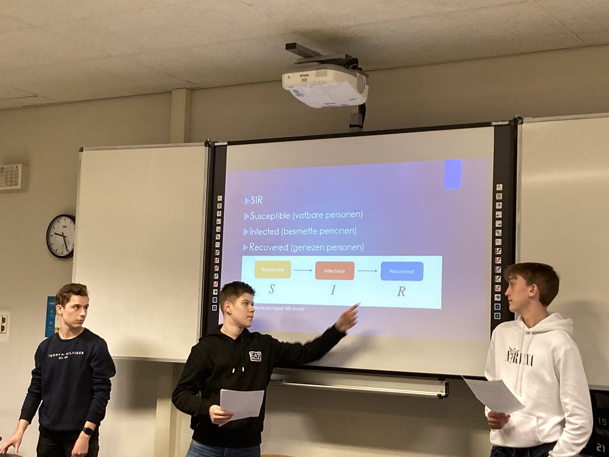 TBLGymnasium's tweet photo. Ook een actueel onderwerp: wiskundige modellering achter een pandemie. Door Tim, Boris en Alessio. https://t.co/u8XVTASOEc