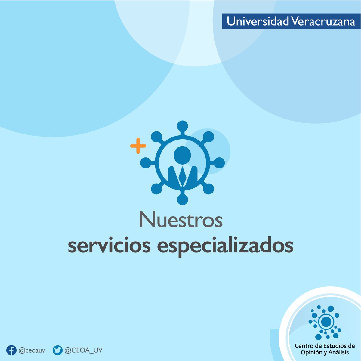 CEOA_UV's tweet photo. En el CEOA a través de nuestras coordinaciones desarrollamos investigación con enfoque cuantitativo y cualitativo aplicando una gama amplia de métodos y análisis.
📲Para más detalle accede a:
https://t.co/YGEHFWxzyV

#ServiciosEspecializados #CEOA-UV #FelizJueves https://t.co/3rHuqf3JCI