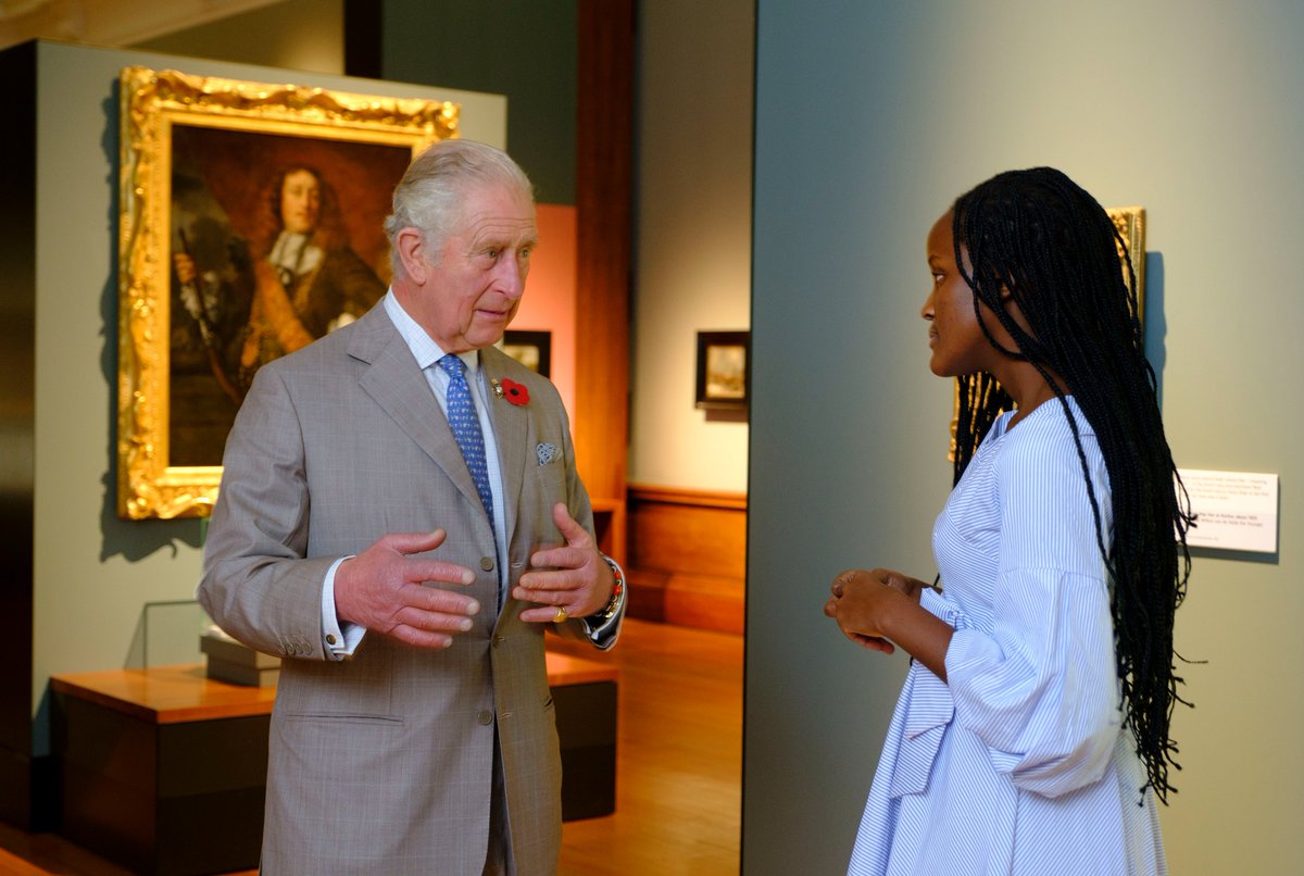 ClarenceHouse's tweet photo. The Prince of Wales today spoke to Ugandan climate activist @vanessa_vash about the role young people can play in ensuring the health of the planet for future generations. 🌍🌊

#COP26 https://t.co/WsyavkPjWU