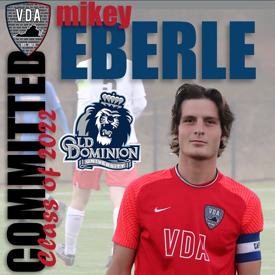 vdasoccer's tweet photo. 🚨College Commitment Alert🚨👏Congratulations to Mikey Eberle, captain of the VDA 2003/04 Boys ECNL, for committing to play Division 1 soccer at Old Dominion University❗️ Mikey has been a life long player with PWSI & VDA #Classof2022 #VDABoysECNL #FutureVDAAlumni https://t.co/cl9qZDf1ot