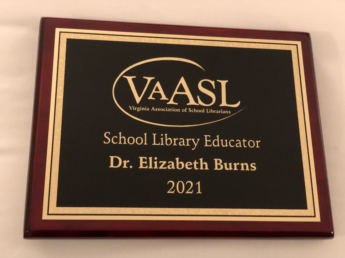 Honored to receive this #VAASL award! It wouldn't be possible without all my FANTASTIC #ODUMLIS Students!🙂