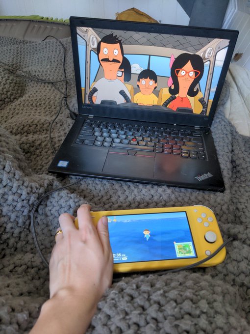 Relaxing in bed playing the updated animal crossing and watching bobs burgers. My life is perfect.   Findom<a href="/tag/findom"class="tags"><span>#findom</span></a>