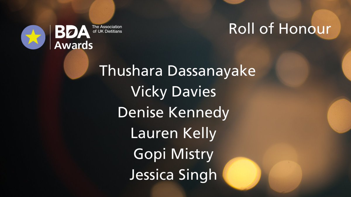 BDA_Dietitians's tweet photo. Before we announce individual award winners, we'd like to acknowledge and celebrate those in this year's BDA Roll of Honour.

A huge well done to all 👏

#BDAAwards https://t.co/W6hxBbOwt8