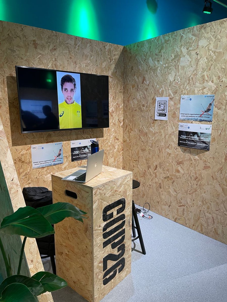 GreenSportsBlog's tweet photo. Great to see video of EcoAthletes Champion @rhydianc featured at @SportPosSummit exhibition booth at #COP26. Rhydian shared why signing the COP26 Sport Community Manifesto can lead to #ClimateActionNow https://t.co/7RAYc4Qjju #COPtimism #ClimateComeback @Sport_COP https://t.co/7LxzYGyJ5F