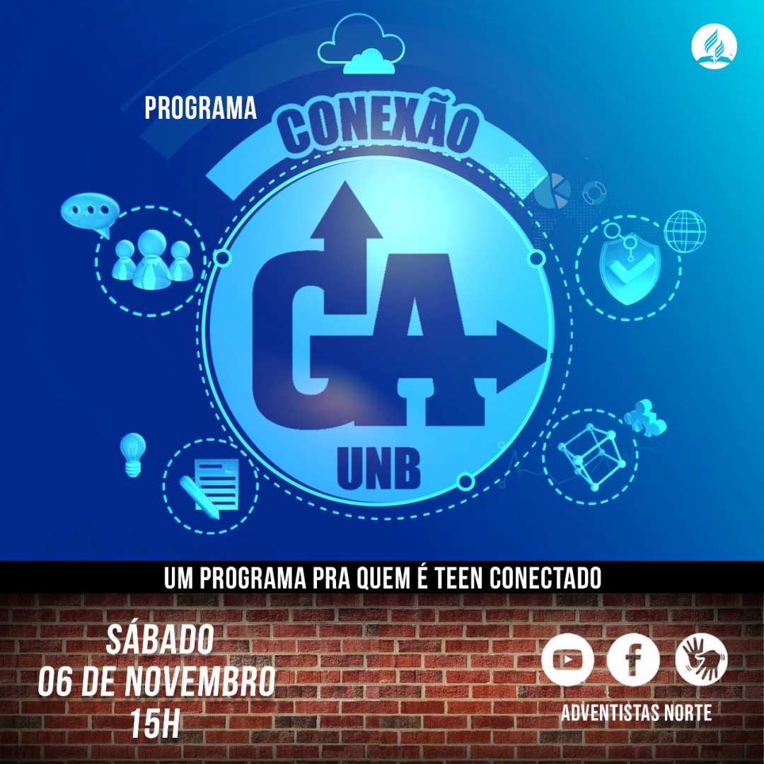 Ei, o que tem pra fazer no sábado a tarde? 
Já reserva na agenda, 🕒 às 15h, pra assistir com a gente o CONEXÃO GA!

O programa especial para os teens está cheio de quadros imperdíveis!
te esperamos lá, viu?

📺 ONDE ASSISTIR?
🔴 YOUTUBE:
adv7.live/conexaoga01yt

🔵