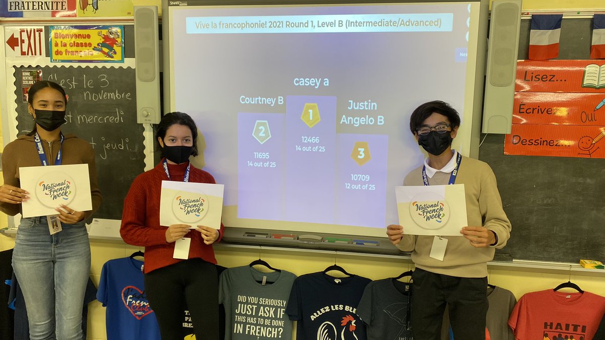 KCiringione's tweet photo. Started National French Week in 106 with the @AATFrench Trivia Contest! Bravo à mes élèves pour la participation et l’enthousiasme! @unioncatholichs https://t.co/YTnspKABC8
