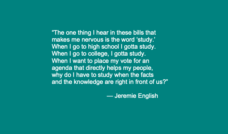Today's quotes from October's reparations panel relate to H.R. 40, the Commission to Study and Develop Reparation Proposals For African Americans Act.