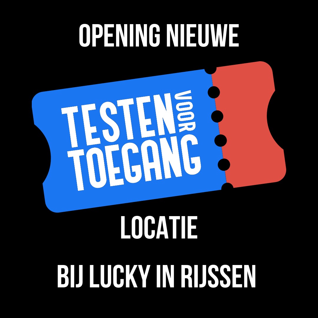 Vanaf zaterdag 6 november opent COVIDTestNederland een testlocatie in het Grand Café van Lucky. COVIDTestNederland is aangesloten bij Stichting Open Nederland, testen is dus gratis. Afspraak maken via testenvoortoegang.org #TestenvoorToegang #luckyrijssen