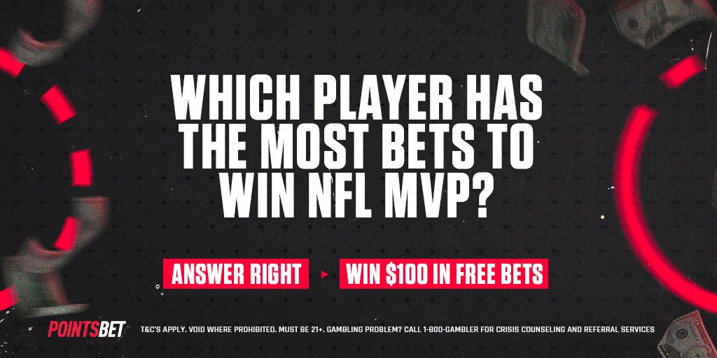 FanaticsBook's tweet image. THURSDAY TRIVIA: QUESTION 1️⃣

Which player currently has the most bets on PointsBet to win NFL MVP?

We Will Select One Correct Answer Tomorrow To Win A $100 Free Bet! MUST RT + FOLLOW To Be Eligible

Ts+Cs: bit.ly/3j4P82i