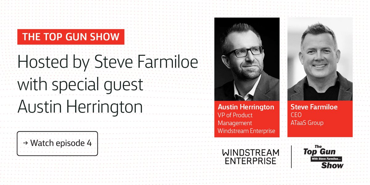 Windstream VP of Product Management Austin Herrington joins Steve Farmiloe on the #TopGunShow this week. Stay tuned for the final episode next week to learn more about Windstream Enterprise. #TeamWE okt.to/EFGJPl