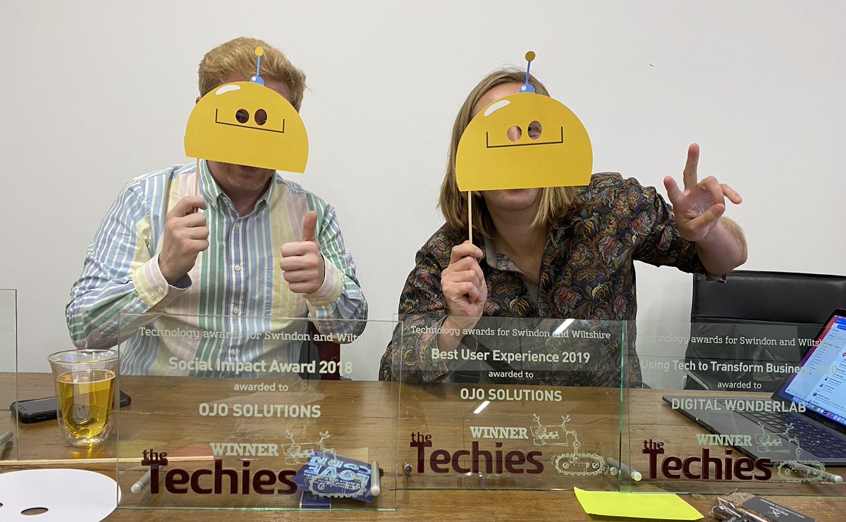 digiwonderlab's tweet photo. Woop woop! Winners of the “Best User Experience” award @TheTechiesUK 2021 😃 well done to all the finalists, and to the brilliant #digitalwonderlab team #thetechies #winners https://t.co/KWGSnwOdOp
