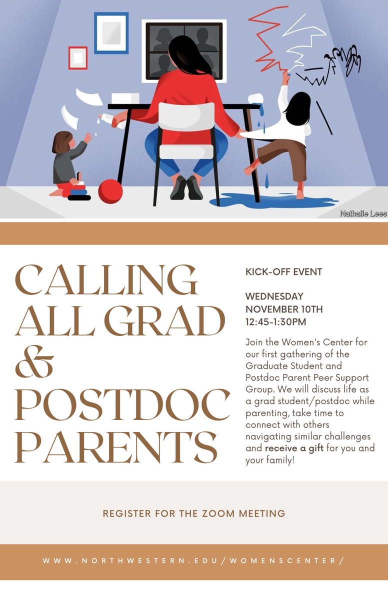 Join the <a href="/NUWomensCenter/">NU Women's Center</a> for the first "Graduate Student &amp; Postdoc Peer Support Group" on Wednesday, November 10th! 

RSVP Here: northwestern.zoom.us/meeting/regist…