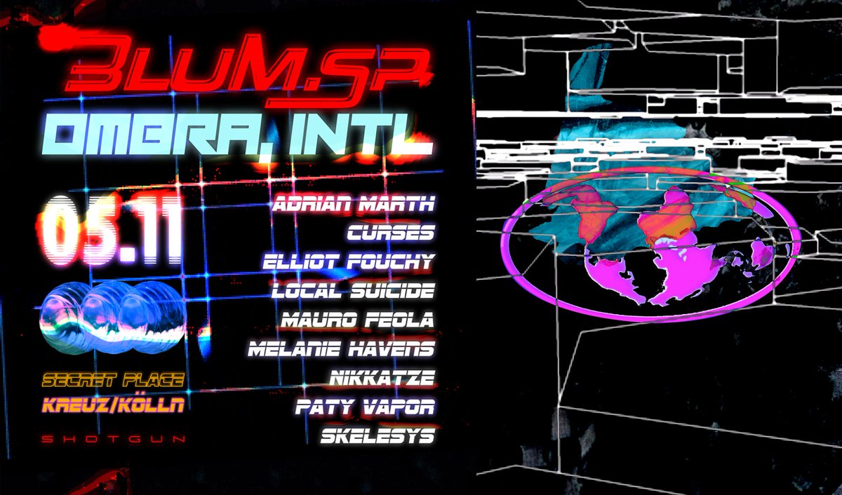 Looking for a party in Berlin tomorrow? My dear friends from Brazil are putting on BLUM X OMBRA

When: Friday 5/11 - 22:00
Where: Maybachufer 48, 12045
Tickets: shotgun.live/pt/events/blum…
Event: fb.com/events/1143484…

#postpunk
#darkelectro
#minimalwave
#darkwave
#synthwave
