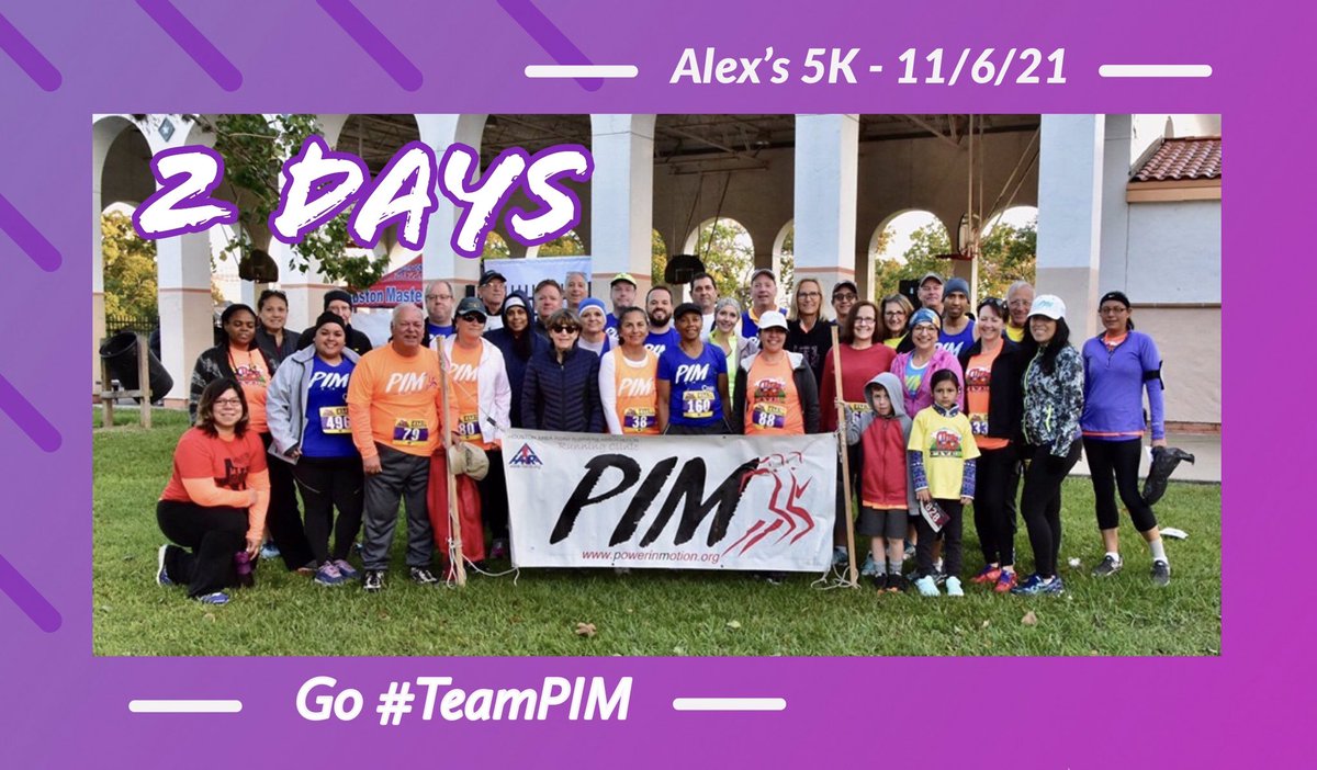 For the 9th time, Alex’s 5K has been designated fall goal race for <a href="/powerinmotion_/">Power in Motion</a> , <a href="/HARRANews/">HARRA - Houston</a>’s 10 week #couchto5k training clinic. We are honored to be part of PIM &amp; welcome all PIMsters toeing the line 11/6/21. Go #TeamPIM!  bit.ly/3CNiUBx
#runhou #runforautism