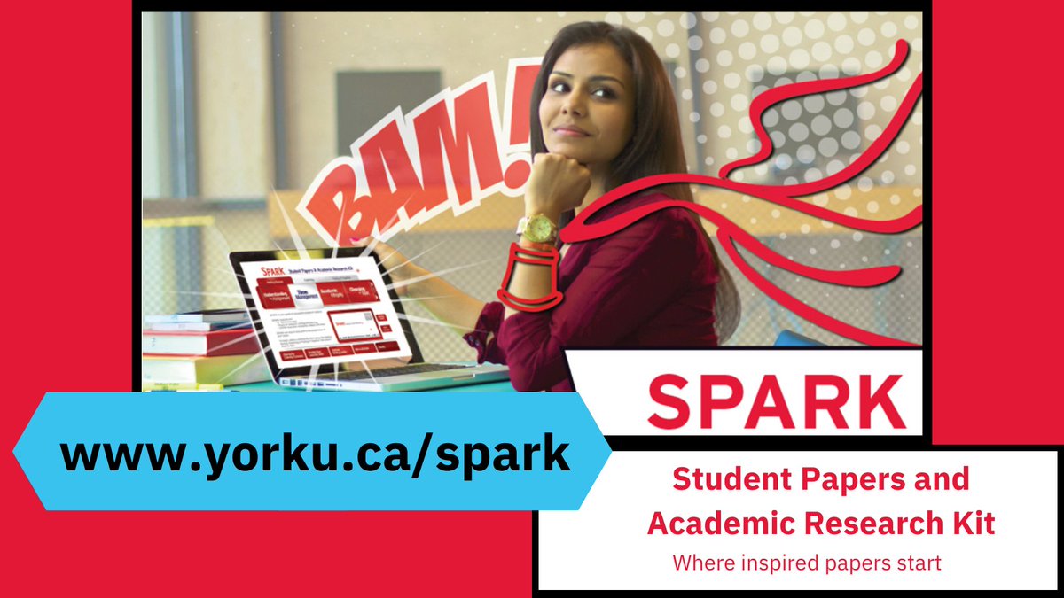 yorkulibraries's tweet photo. Ignite your research and writing powers with SPARK! Check out our modules and instructional videos on research, writing, citing and more! Learn at your own pace, from anywhere! https://t.co/FUCWknVxcH
#YorkU #yorkuniversitylibraries #researchhelp #writingismysuperpower https://t.co/rpfksmdzRs