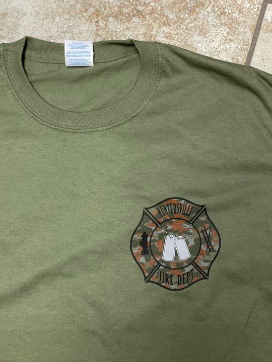 Huntersville_FD's tweet photo. Time to grind! November is here and we're a week out till Veterans Day. Shirt sales have been great; let's finish strong! Currently we only have green shirts (sized Medium - 2XL) remaining.
https://t.co/0xVl7QR83B
https://t.co/oJ5cRq5F66
#HonorAllWhoServe #ForTheVeterans https://t.co/kV9CI7QiLs