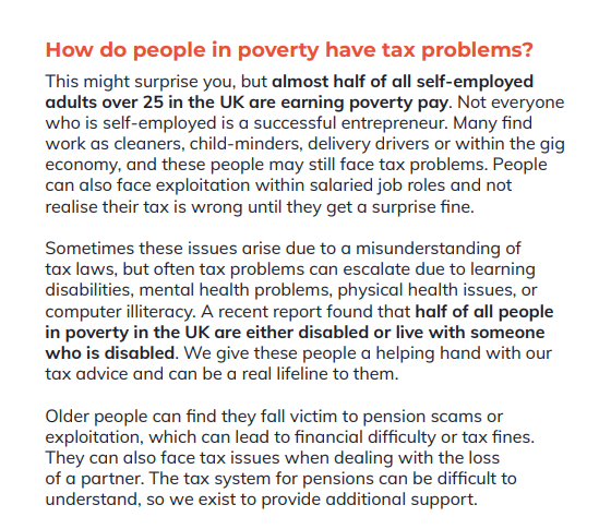 TaxAidUK's tweet photo. We get asked this question frequently.
How do people in poverty have tax problems?

This has been taken from our Tax Community Fundraising Pack : https://t.co/aUiGReJ0Vh

That is why we are here.

#charity #fundraising #tax https://t.co/oHcKwo3CMQ