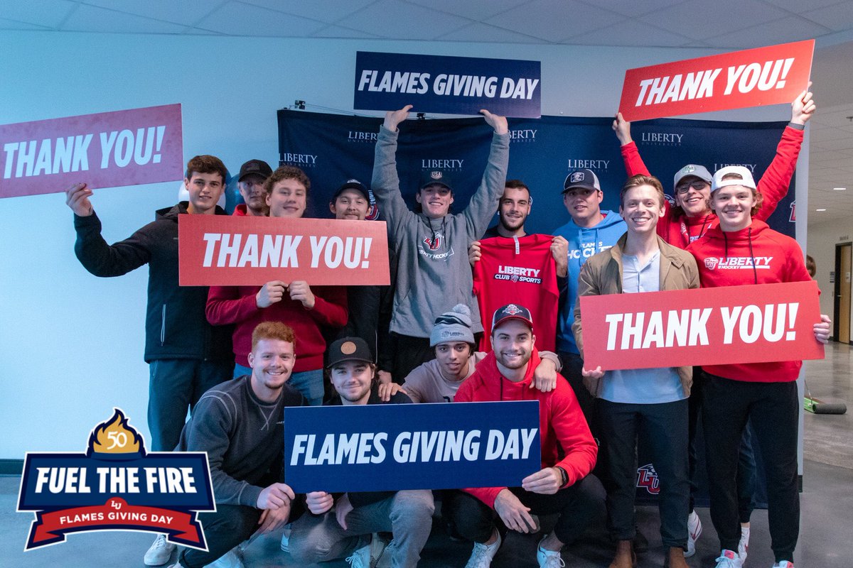 LibertyD2Hockey's tweet photo. WOW! Flames fans, we really can’t thank you enough. With your help, we raised over $17,000 this Giving Day for Men’s D2 Hockey! We are so grateful for your support in helping us reach our goals. THANK YOU! 🔥 #fuelthefire https://t.co/S8dvh4h6xG