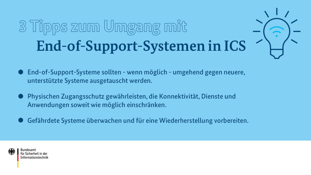 CyberAllianz's tweet photo. Industrielle Steuerungs- und Automatisierungssysteme #ICS sind einem großen Risiko ausgesetzt, wenn sie über ihr Support-Ende hinaus betrieben werden. Wie Sie diese schützen und weitere Infos hier: https://t.co/0lbsbV4Y4K
#DeutschlandDigitalSicherBSI https://t.co/OJ4nBKqF2H