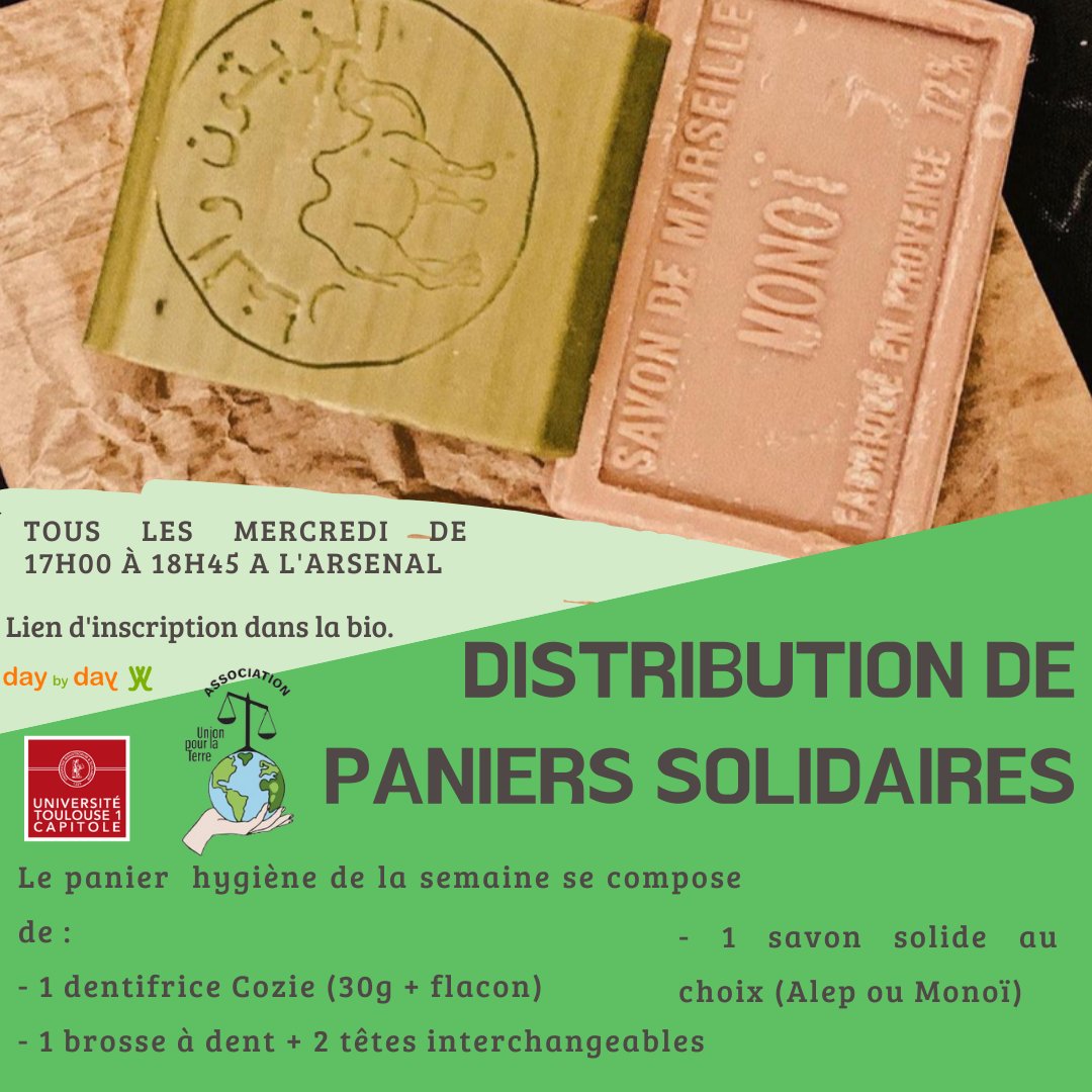 AssoUnionTerre's tweet photo. Nouvelle semaine et nouvelle distribution des paniers solidaires ! 
Retrouvez nous le mercredi 10 novembre de 17h à 18h45 devant la BU de l'Arsenal🤗
N'hésitez pas à commander votre panier dès maintenant :
https://t.co/NRNFUas54K

A mercredi🌱
@UT1Capitole https://t.co/VMSsqTOTNx