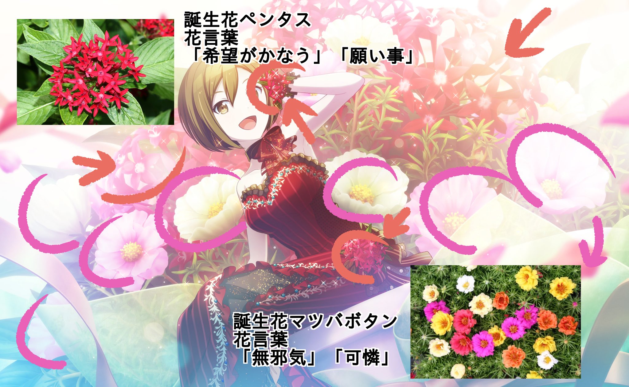 ながれ 5 31杏r50達成 プロセカ Meiko誕生祭21 花言葉です Meikoさん記念日おめでとうございます T Co Ddss1omh37 Twitter