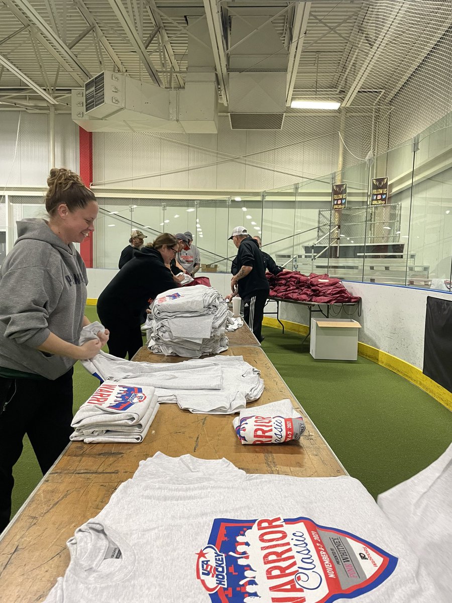 FlyersWarriors's tweet photo. Set up is underway! See you all tomorrow for the @usahockey #WarriorClassic sponsored by @pinkwhitney https://t.co/FlkDG7ChCf