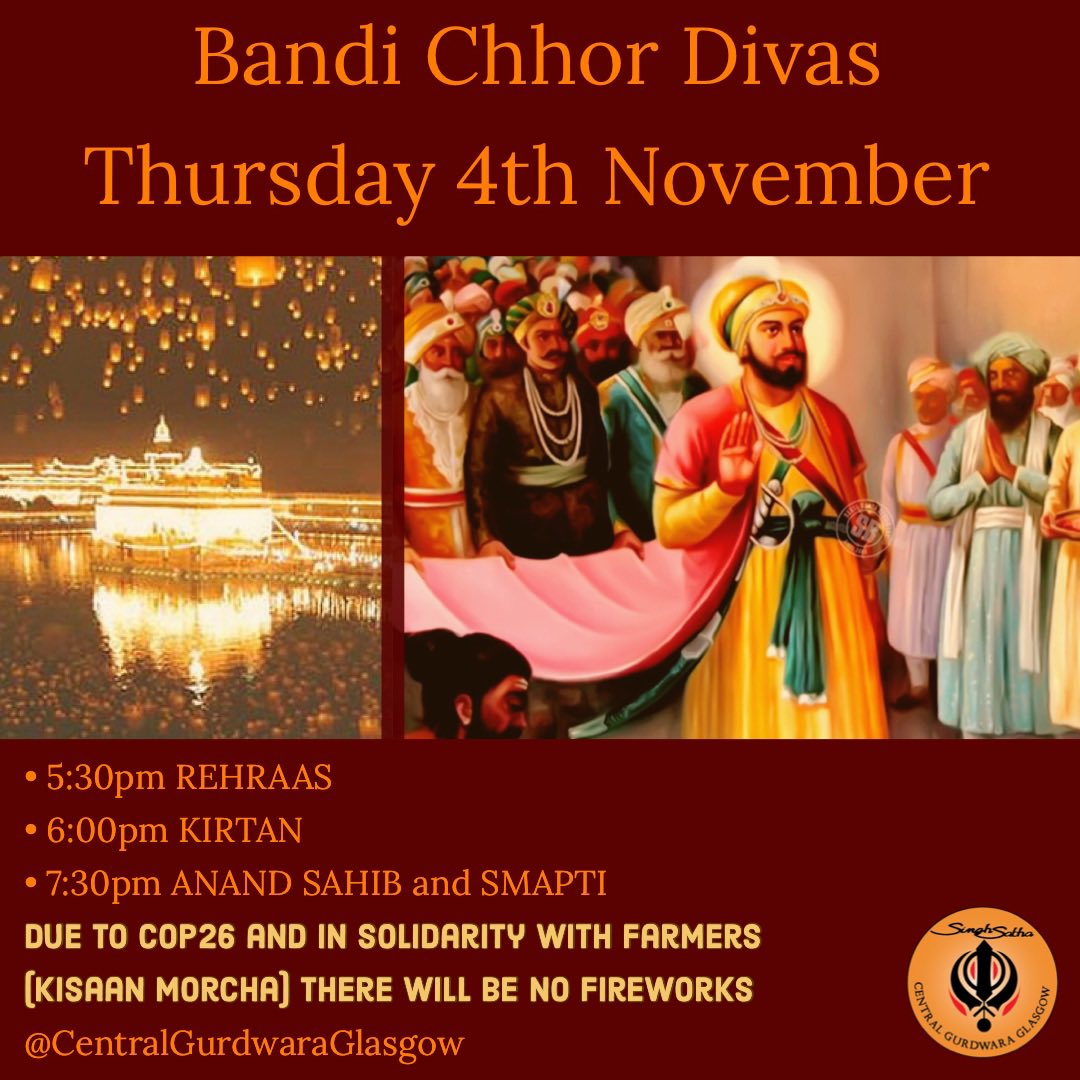 Bandi Chhor Divas Programme tonight from 5:30pm 🙏🏼