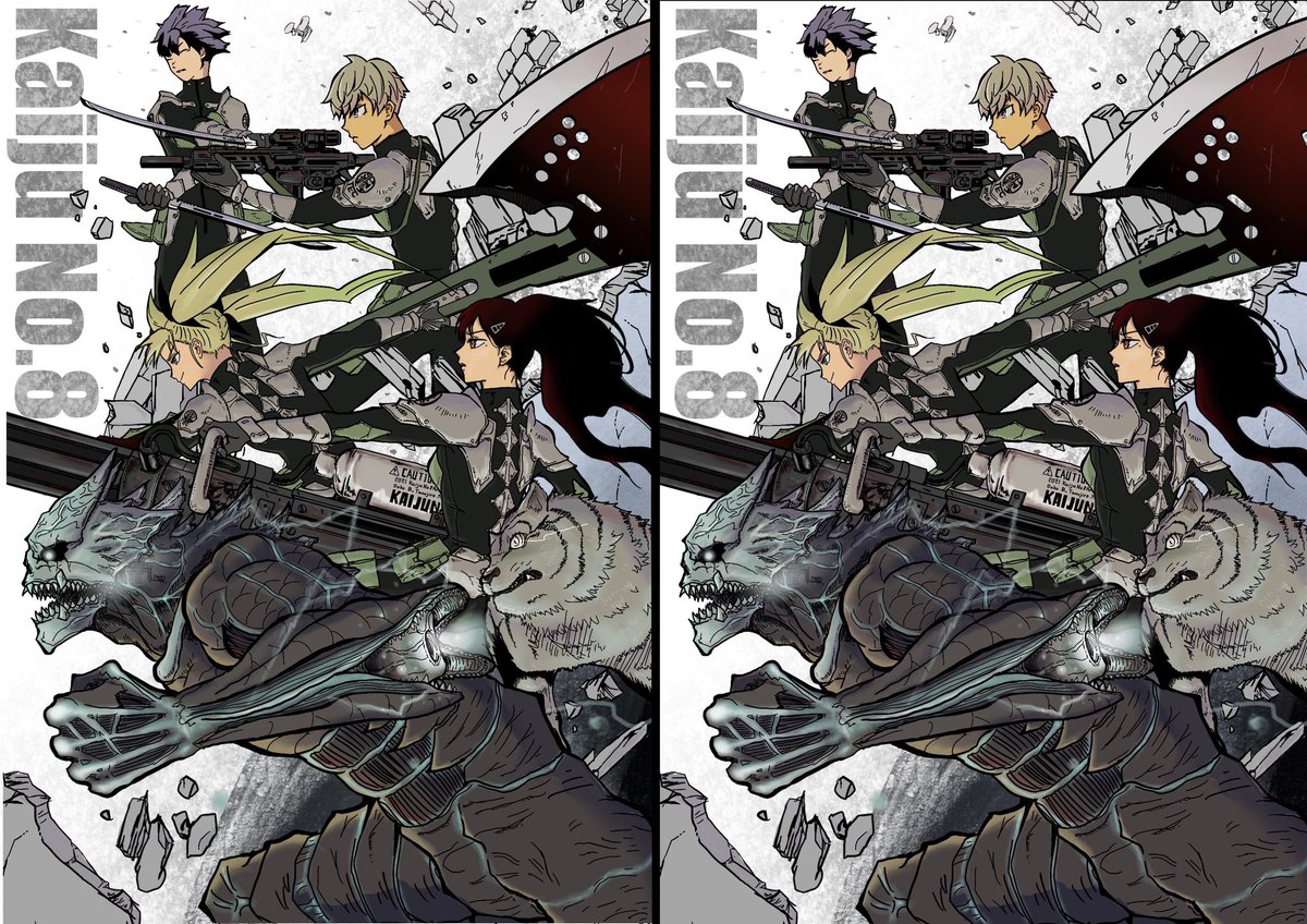 準グランプリいただきました！めちゃくちゃ嬉しい✨
立体視になってるので、寄り目にするようにして二つの画像重ねて見てもらえると立体的に見えますー
#怪獣8号 
#怪獣8号アート
#KaijuNo8art