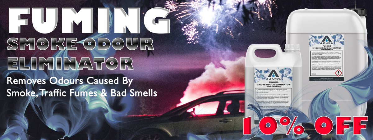 AzureLiSolution's tweet image. Introducing Our New Product
Fuming Smoke Odour Eliminator
PERFECT FOR AFTER BONFIRE NIGHT
BANG 10% OFF
5L £22.49
25L £71.99
azureliquidsolutions.co.uk/?post_type=pro…
#carfumes #trafficfumes #bonfirenight #smoke #automotive #sale #winter #winterready #drivesafe #WinterDeals #badsmell #badodours