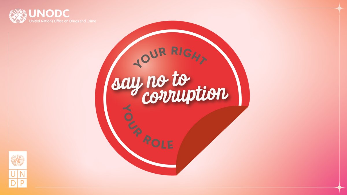 UNGeneva's tweet photo. Everyone has a role to play – say #NoToCorruption❗️  

While it is everyone’s right to benefit from strong anti-corruption efforts, misconduct &amp; wrongdoing is stealing away valuable resources at a time when they are most needed to respond to &amp; recover from #COVID19 crisis. https://t.co/25FUxcgGeq