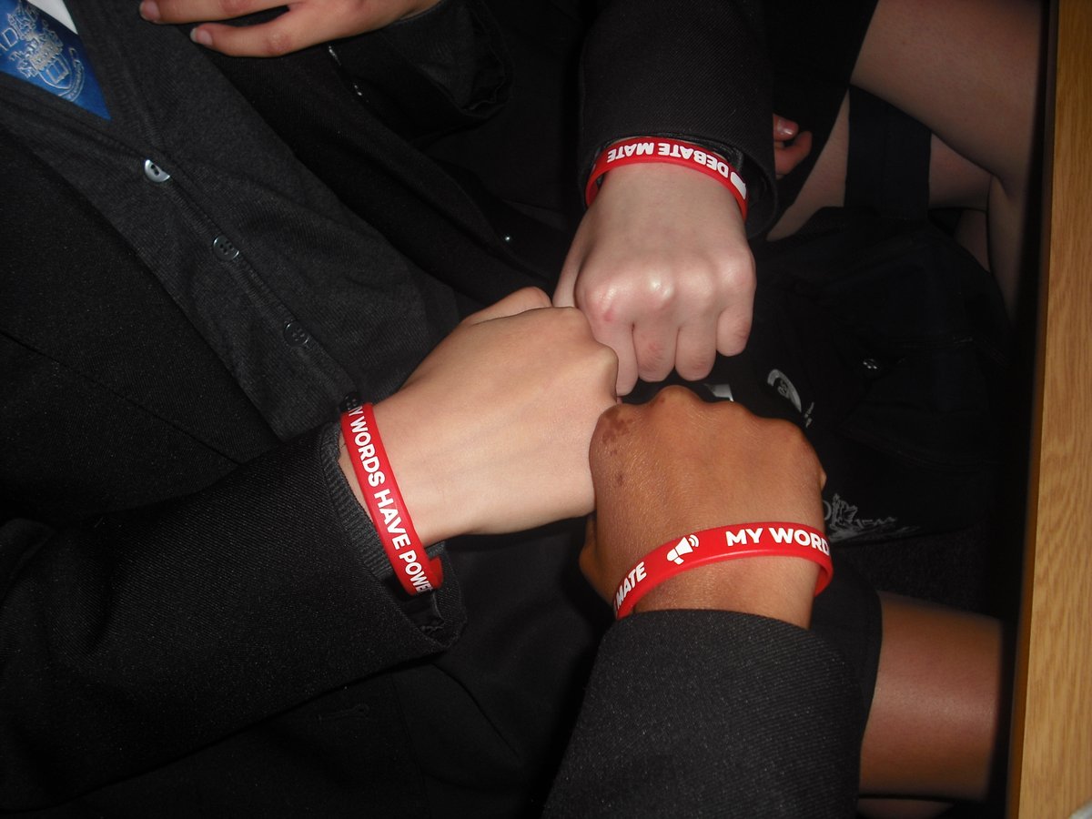 PrescotSchool's tweet photo. We are so excited to get started with Debate Mate after attending the Liverpool launch event today! Debate Mate will be on Wednesdays after school in S37 #ambition #debatemate #GenerationDM #oracy #mywordshavepower https://t.co/3ZExnWsKB6