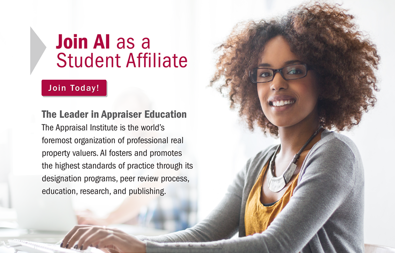 NREInstitute's tweet photo. Join the Appraisal Institute’s Student Affiliate program with no fee and receive all the benefits of student membership. It’s a great opportunity for the students who have an interest in appraisal!
Here is a link that provides detail: https://t.co/QHpbQD2Ixx https://t.co/VSb9KoXRQw