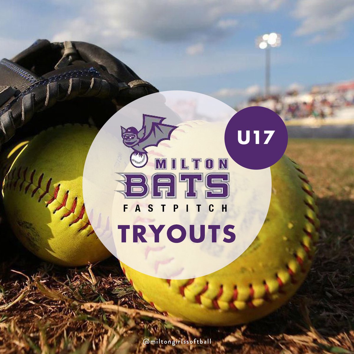 miltongsoftball's tweet photo. 🥎 THIS SUNDAY 🥎

Milton Bats U17 (Tier 2) or U17 Select
Sun Nov 7 @ 8am - 9:30am
Mississauga Sports Stadium - Field 4
560 Courtneypark Dr West, Mississauga

players must pre-register.
for more info, click below:
https://t.co/ayrBe9ImGX

#FearTheBats 🦇🦇🦇 https://t.co/DbKMcdMH5H