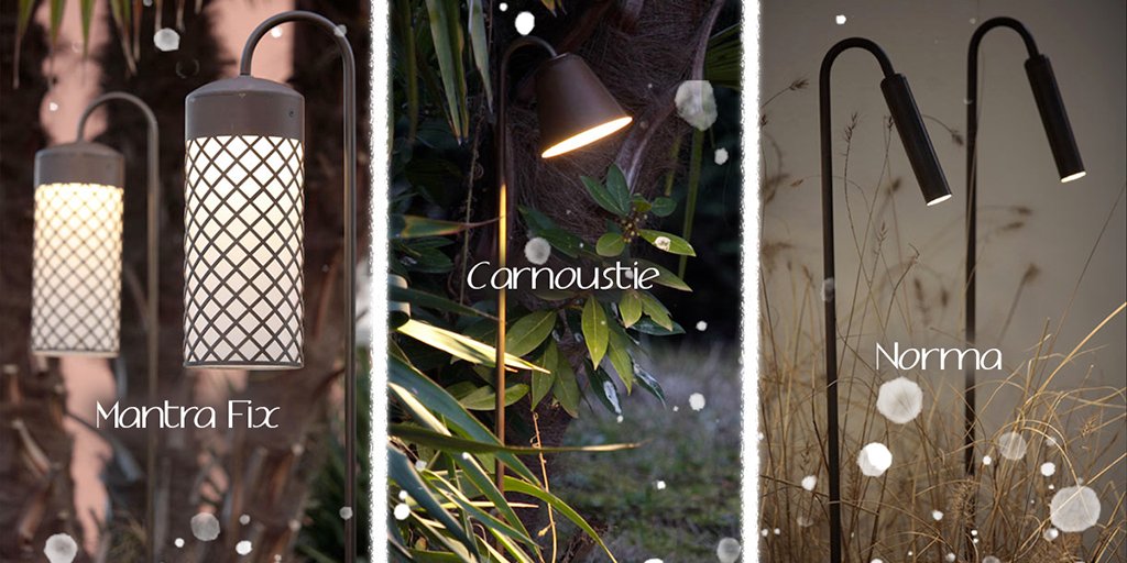 Et votre jardin se remplit de poésie... Bornes d'extérieur Inverlight disponible en 3 couleurs : Browntech, Inox et Noir #Inverlight #mantra #carnoustie #norma #Domolighting #OutdoorLighting #Light #Lumiere #luminaire #extérieur