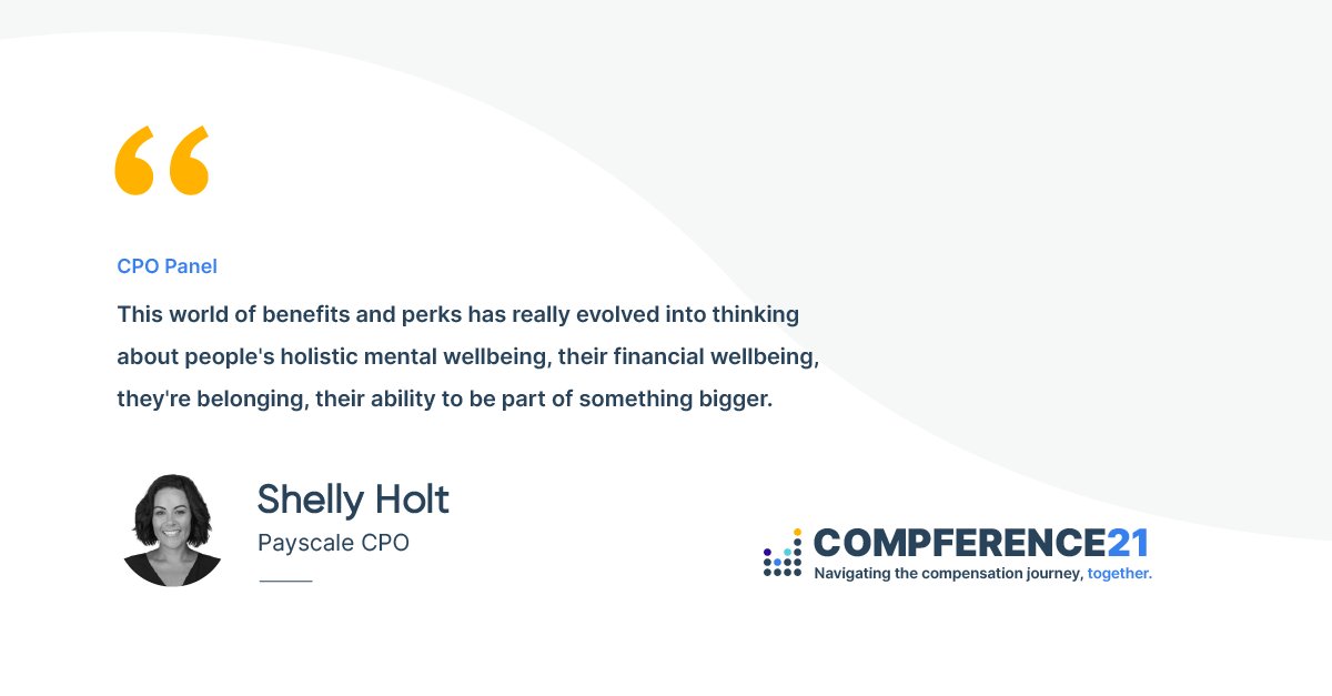 payscale's tweet photo. Did you catch our people leading peers panel at #Compference21?

People, Pay, &amp; Possibility featured #HRLeaders from @BeyondTrust, @Accolade, @KastleSystems &amp; @payscale discussing the most pressing issues impacting #HR &amp; business strategy.

Here are some of our favorite excerpts: https://t.co/Ak0hYPRSEj